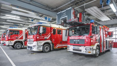Feuerwehrautos der Werkfeuerwehr Infraserv Höchst